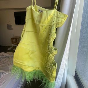 Guizio Green Feather Dress